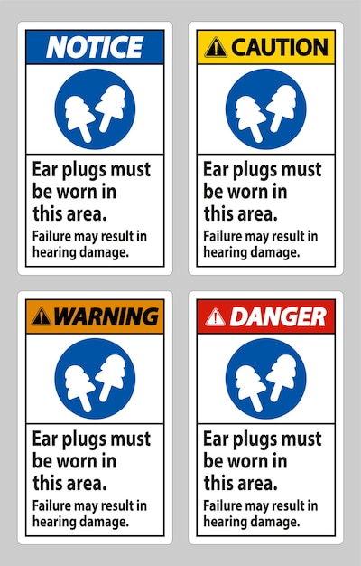 Vector ear plugs must be worn in this area failure may result in hearing damage