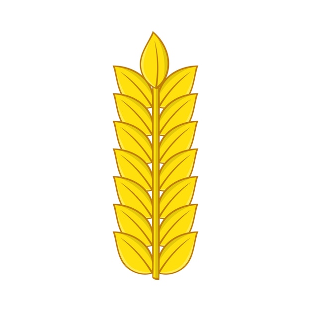 Ear of wheat icon in cartoon style on a white background