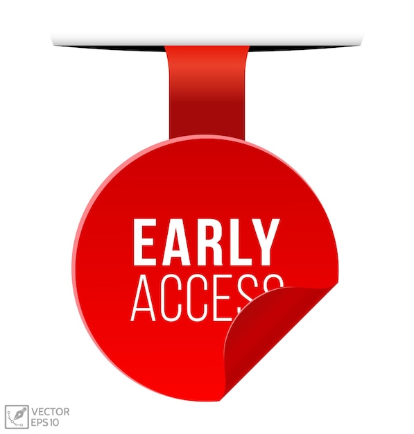 Early access red vector banner illustration isolated on white background