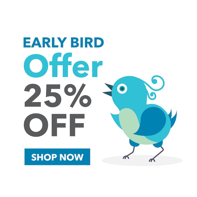 Early bird offer vector banner design