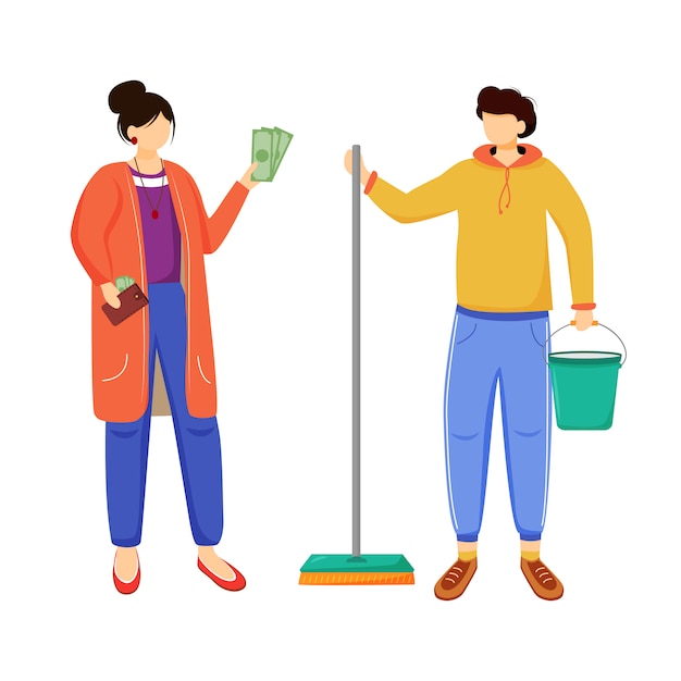 Earning money for travelling flat illustration