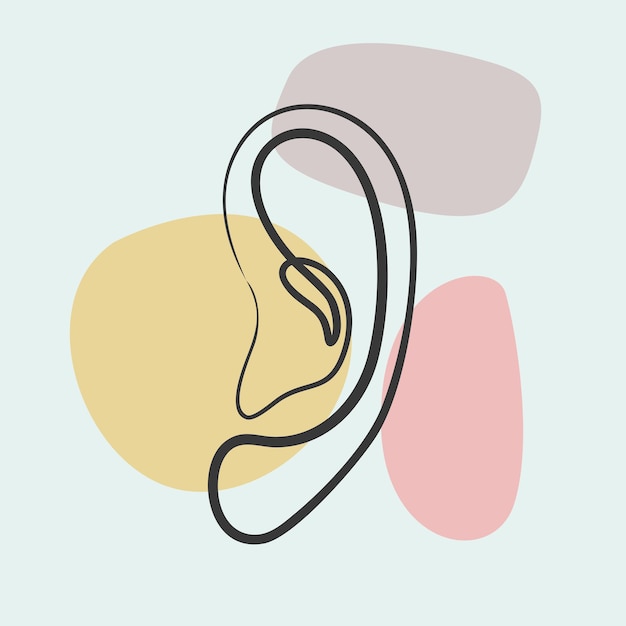 Ears illustration in line art style