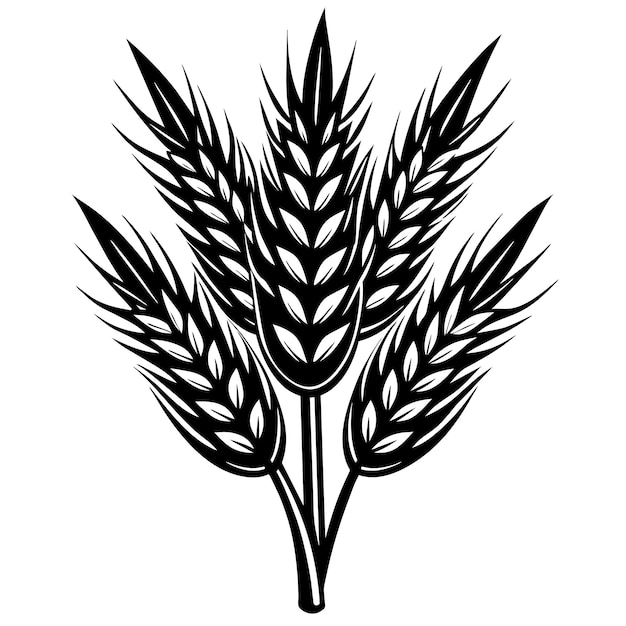 Ears of wheat Silhouette of wheat illustration