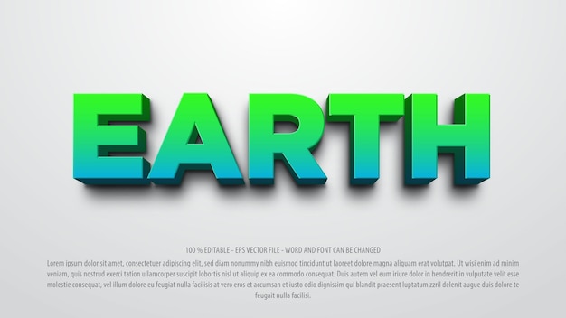 Earth 3d editable text effect