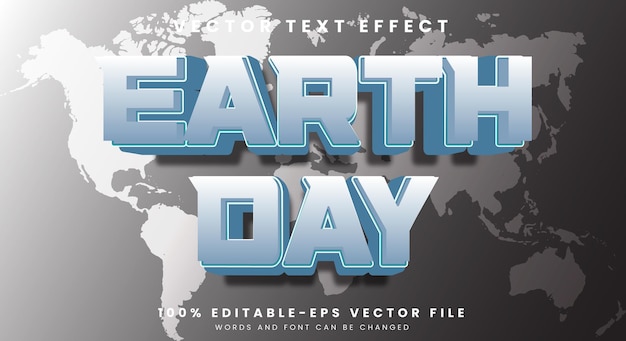 Earth Day 3d editable text effect theme print