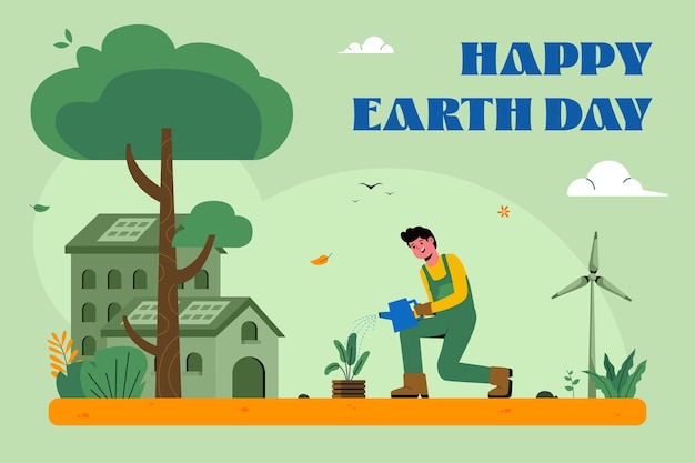 Earth day background in flat design