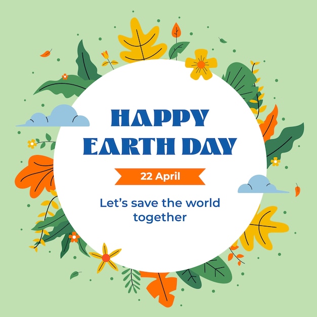 Earth day background in flat design