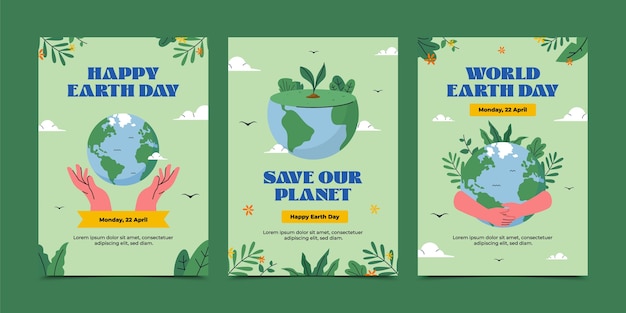 Earth day banners in flat design