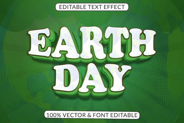 Earth day editable text effect