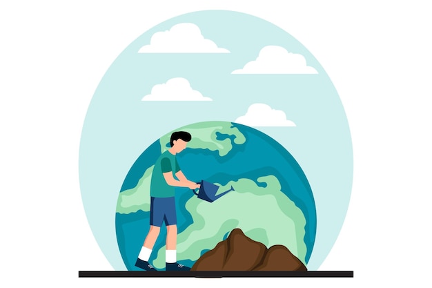 Vector earth day flat design illustration