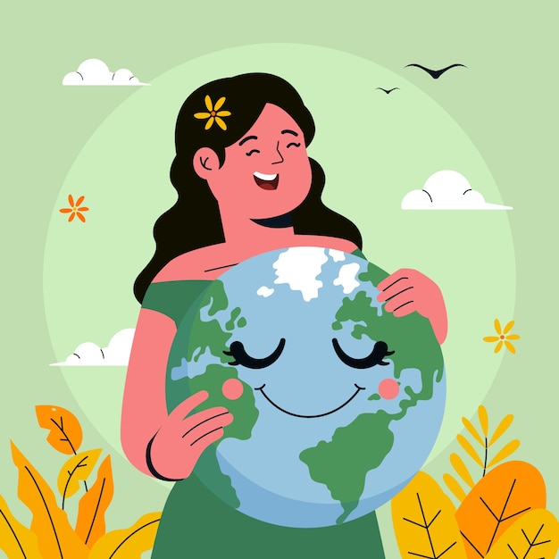 Earth day illustration in flat design