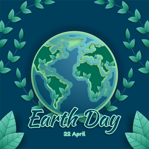 Earth day on paper style