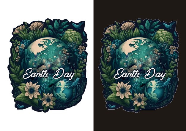 Vector earth day tshirt design vector art for print on demand