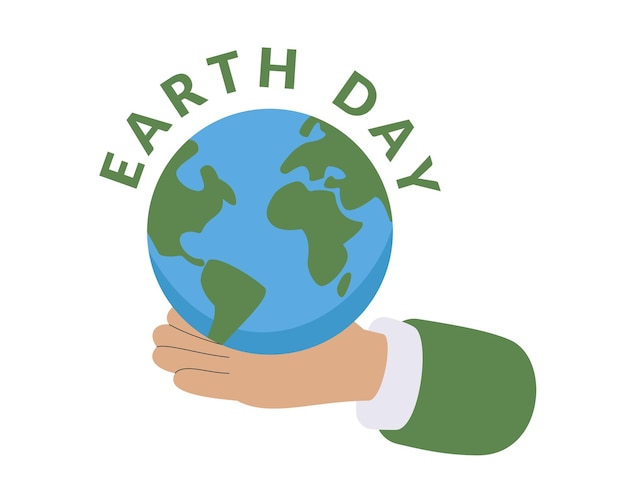 earth day vector icon earth day celebration cartoon hand holding earth symbol