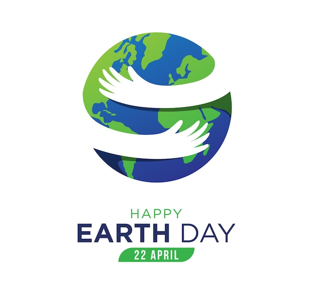 Vector earth day vector logo illustration and background