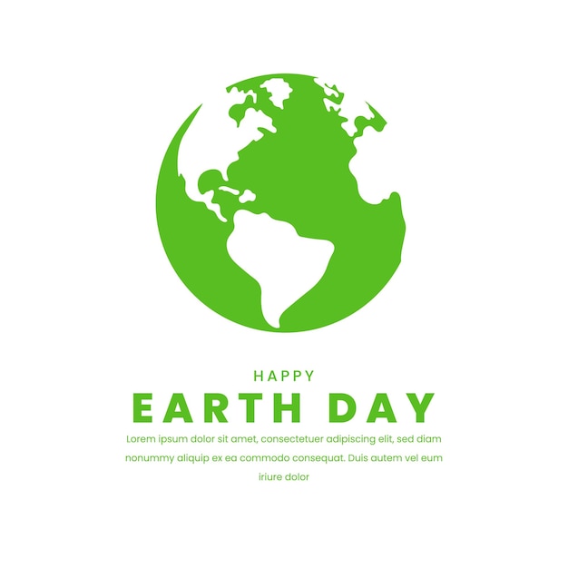 Vector earth day on white background flat design illustration