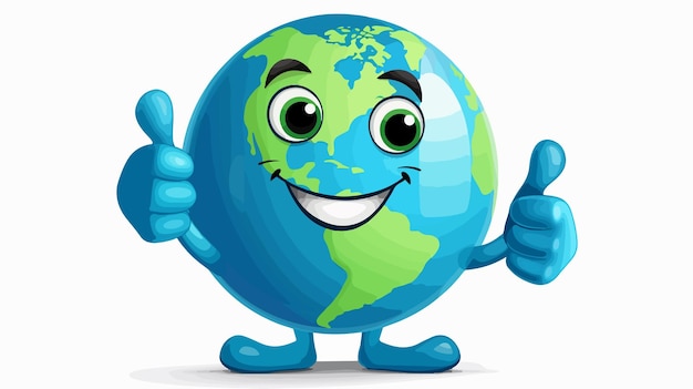 Earth Globe Cartoon Character Mascot