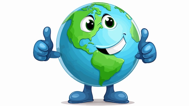 Earth Globe Cartoon Character Mascot