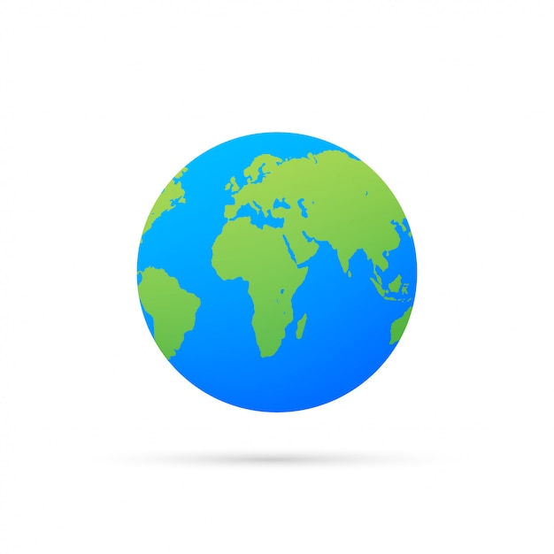 Earth globes isolated. Flat planet Earth icon.