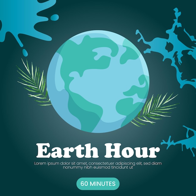 Earth Hour Social Media Template For Instagram Post Feed