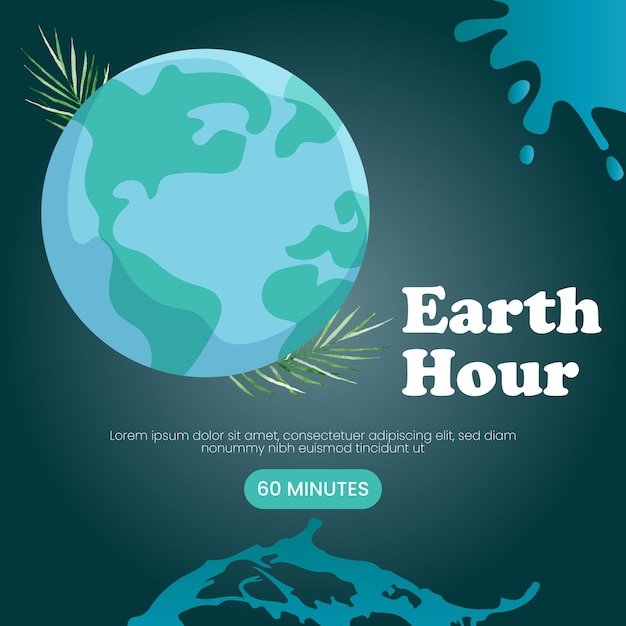 Earth Hour Social Media Template For Instagram Post Feed