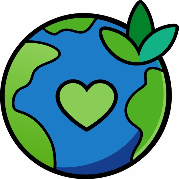 Vector earth love melted cartoon vector icon illustration nature object icon concept isolated premium vector flat cartoon style