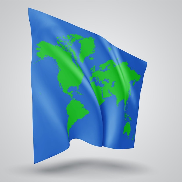 Earth protection vector flag on white background