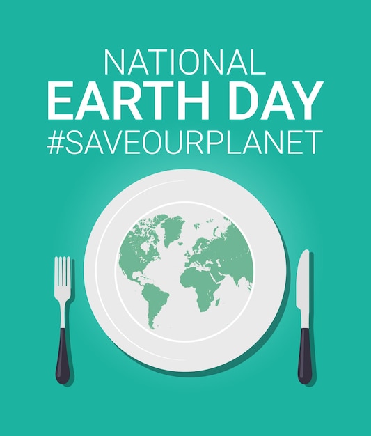 earth served on a plate  Earth day concept. International Mother Earth Day. Happy earth day.