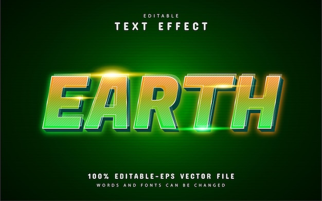 Earth text effect with orange green gradient