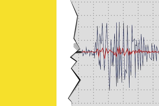 Earthquake in Vatican natural disasters news banner idea seismic wave with flag