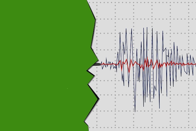 Earthquake in Zambia natural disasters news banner idea seismic wave with flag