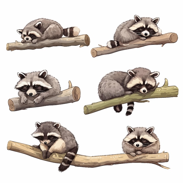 earthtone raccoon illustration