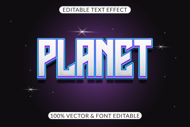 Easily editable planet text effect