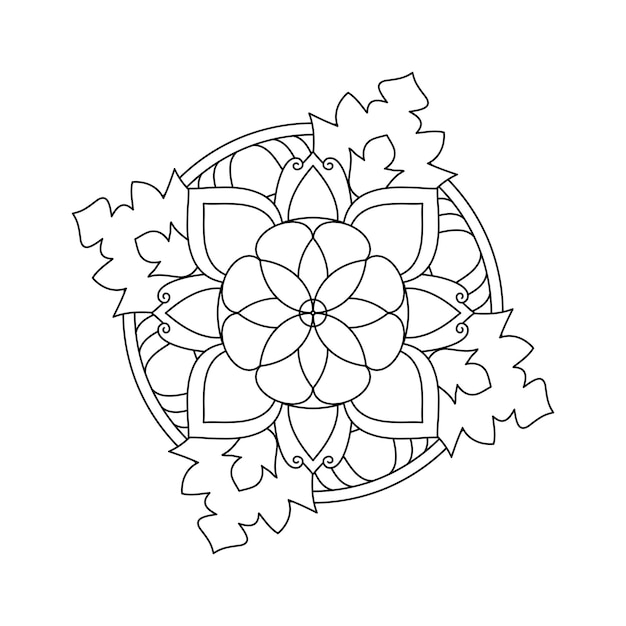 Easily editable and resizable floral mandala background