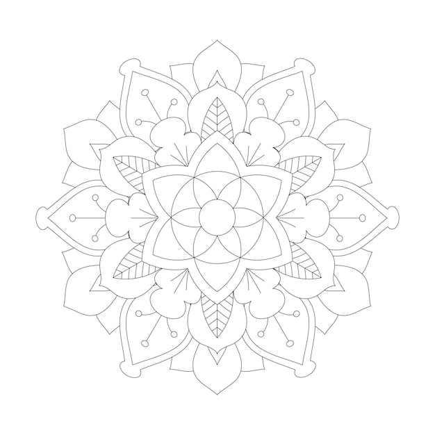 Easily editable and resizable floral mandala background