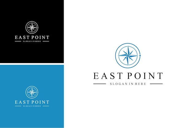 east point logo with compass arrow design vector