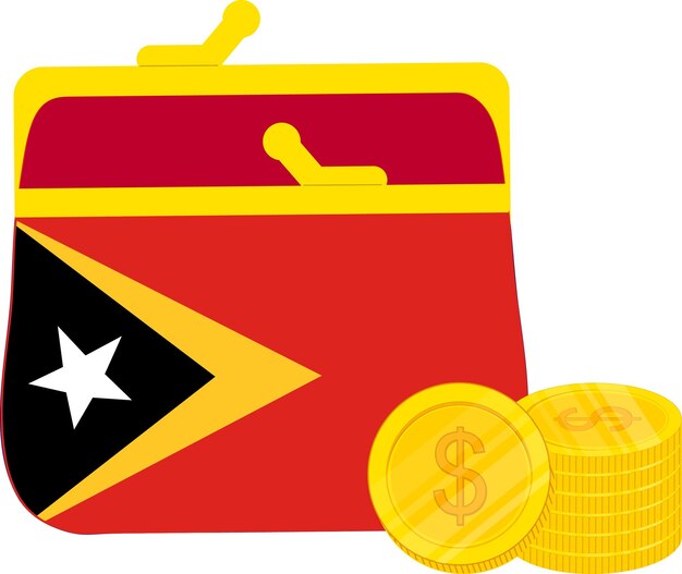 East Timor flag hand drawnUnited States dollar hand drawn