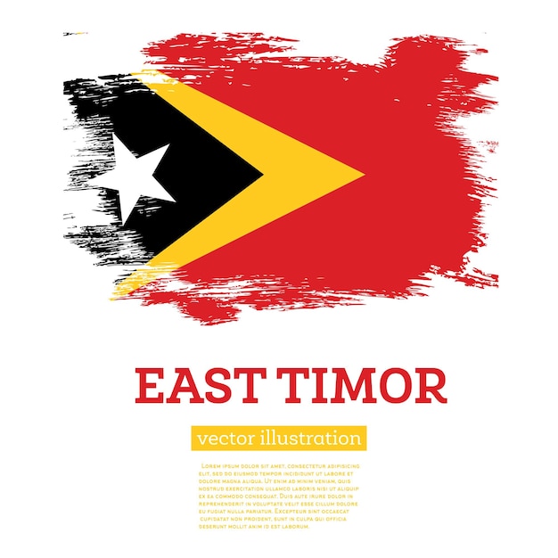 East Timor Flag with Brush Strokes Independence Day