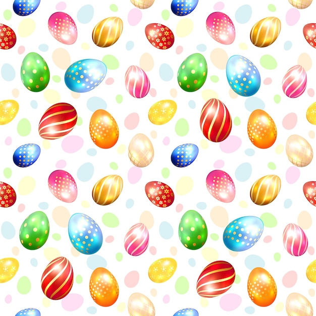 Easter background, Seamless pattern with colorful Easter eggs, illustration.