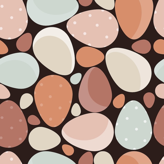 Easter background seamless pattern with pastel color eggs on brown background,editable colors vector