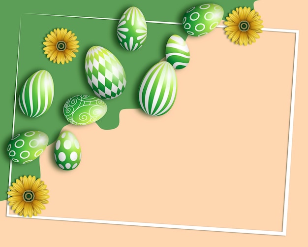 Easter background with colorful eggs