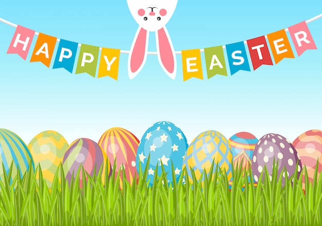 Easter background with eggs