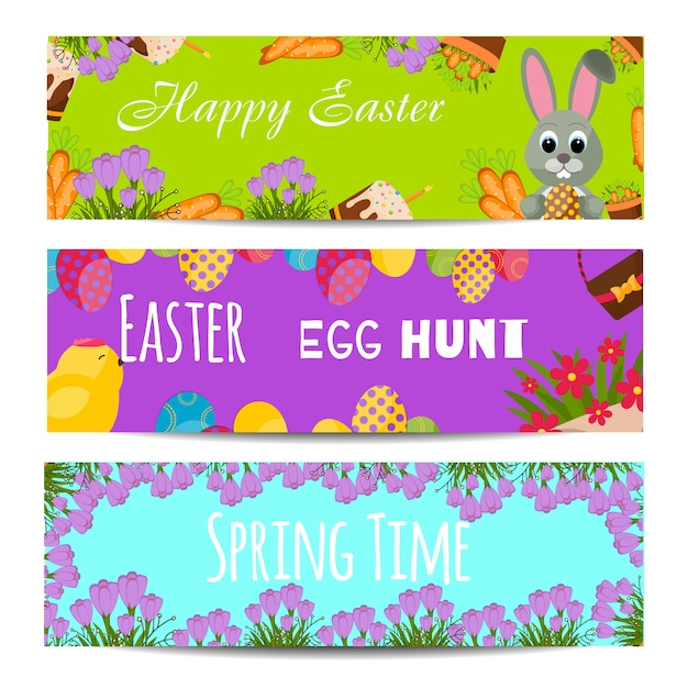 Easter banners vector illustration.