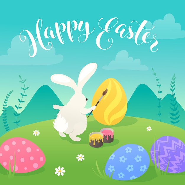 Easter bunnies greeting card