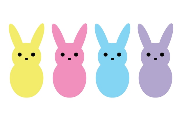 Vector easter bunnies peeps, easter bunnies clipart