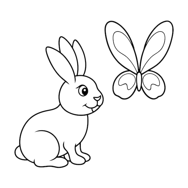 Vector easter bunny coloring page