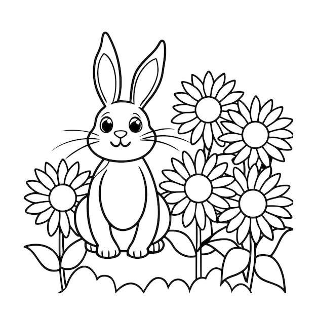 Vector easter bunny coloring page