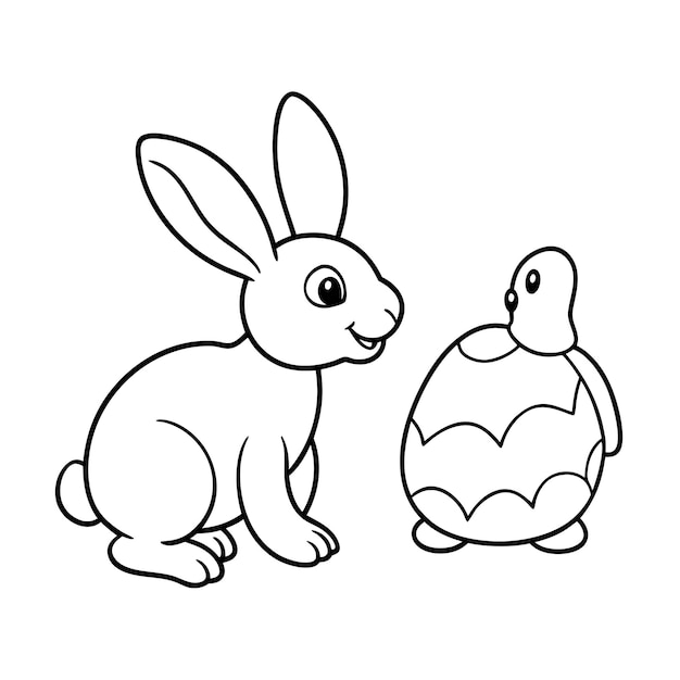 Vector easter bunny coloring page