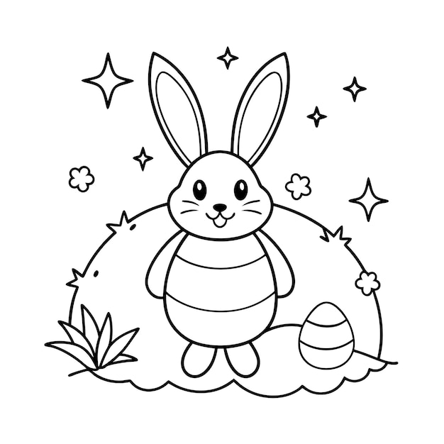 Easter bunny coloring page