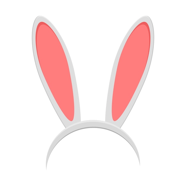 Vector easter bunny ears mask rabbit ear spring hat headdress costume element for celebration easter